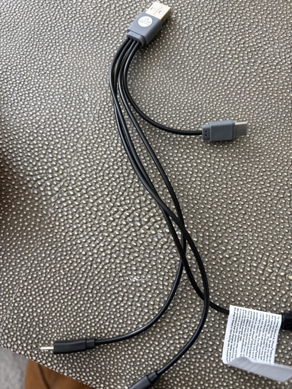 3-in-1 Multi-Connector Charging Cable — Black